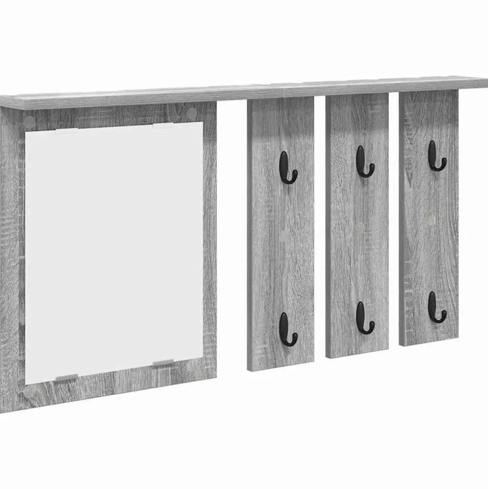 vidaXL Wandgemonteerde kapstok met plank Grijs sonoma 85 x 10 x 45 cm