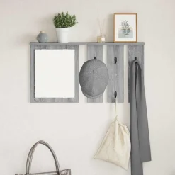 vidaXL Wandgemonteerde kapstok met plank Grijs sonoma 85 x 10 x 45 cm