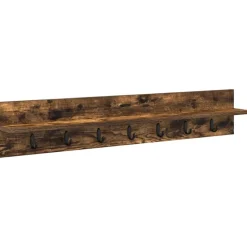vidaXL Wandgemonteerde kapstok Gerookt eiken 100 x 10,5 x 18 cm