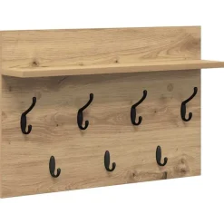 vidaXL Wandgemonteerde kapstok met plank Artisan Eiken 60 x 40 x 12 cm
