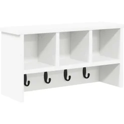 vidaXL Wandgemonteerde kapstok Wit 50 x 16 x 26 cm Bewerkt hout