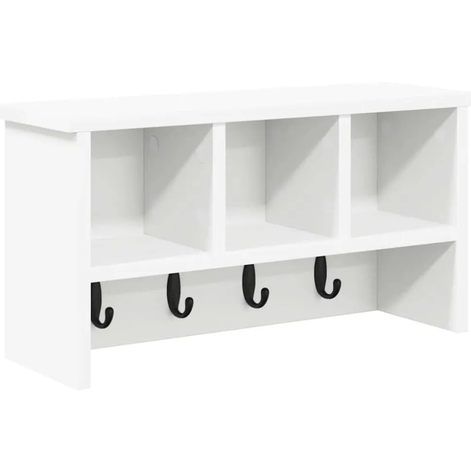 vidaXL Wandgemonteerde kapstok Wit 50 x 16 x 26 cm Bewerkt hout