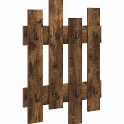 vidaXL Wandgemonteerde kapstok met opslag Gerookt eiken 60 x 3 x 82 cm
