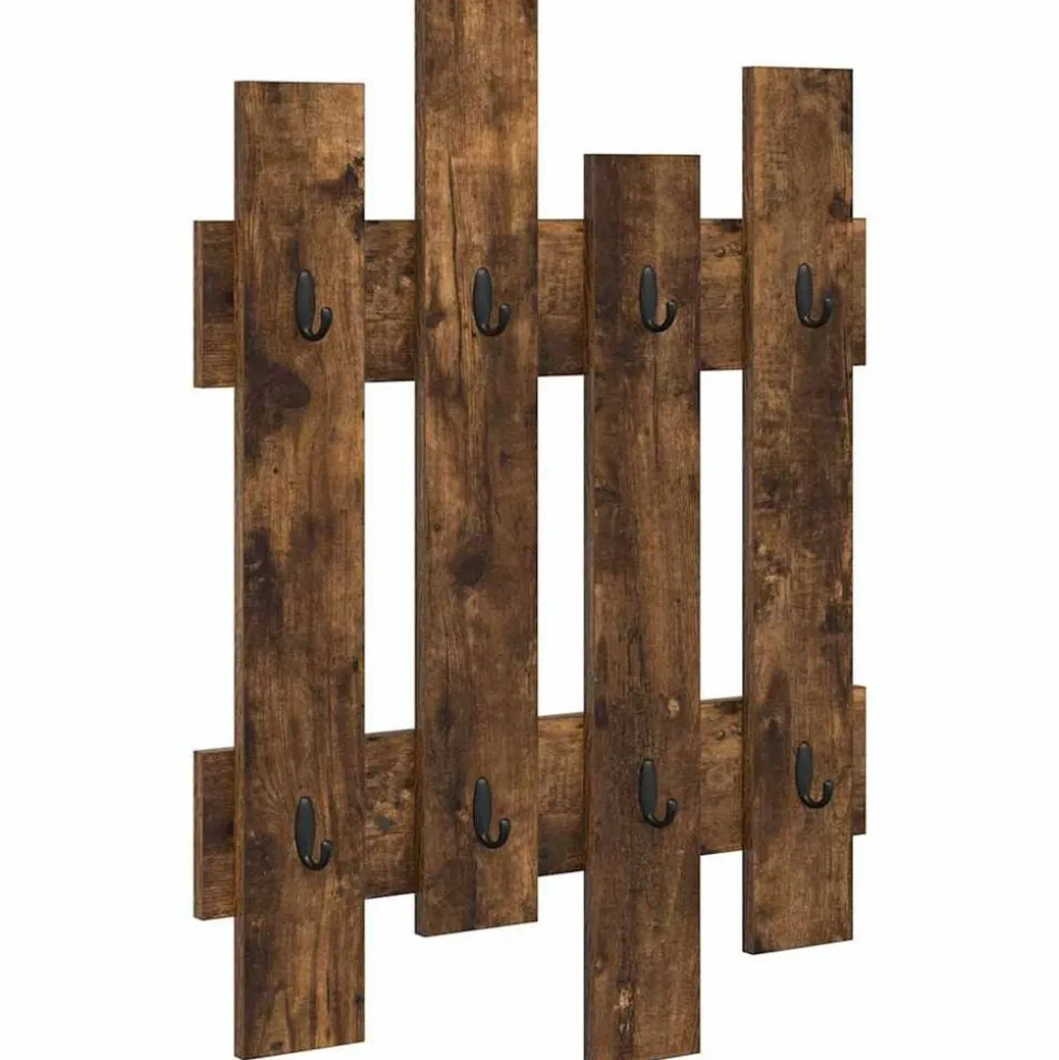 vidaXL Wandgemonteerde kapstok met opslag Gerookt eiken 60 x 3 x 82 cm