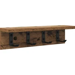vidaXL Wandgemonteerde kapstok met opslag Oudhout 40 x 10,5 x 10,5 cm
