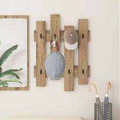 vidaXL Wandgemonteerde kapstok met opslag Artisan Eiken 60 x 3 x 82 cm