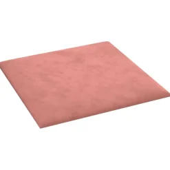 vidaXL Wandhoofdbord 12 pcs Roze 30 x 30 cm Fluweel