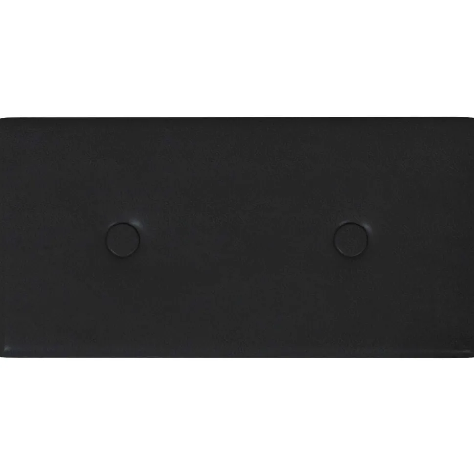 vidaXL Wandhoofdbord 12 pcs Zwart 30 x 15 cm Nep Leer