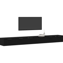 vidaXL Wandkast 2 pcs Zwart Eiken 102 x 30 x 20 cm Bewerkt hout