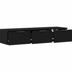 vidaXL Wandkast met lade Zwart Eiken 102 x 30 x 20 cm Bewerkt hout