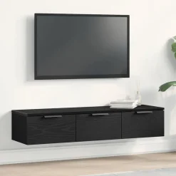 vidaXL Wandkast met lade Zwart Eiken 102 x 30 x 20 cm Bewerkt hout