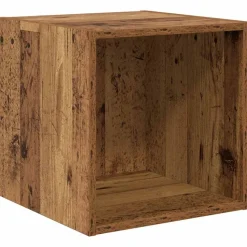 vidaXL Wandkast met plank Oudhout 37 x 37 x 37 cm Bewerkt hout