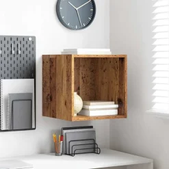 vidaXL Wandkast met plank Oudhout 37 x 37 x 37 cm Bewerkt hout