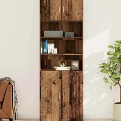 vidaXL Wandkast Wandgemonteerd Oud hout 80 x 42.5 x 40 cm Bewerkt hout