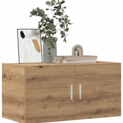 vidaXL Wandkast 80x39x40 cm bewerkt hout artisanaal eikenkleurig