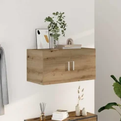 vidaXL Wandkast 80x39x40 cm bewerkt hout artisanaal eikenkleurig