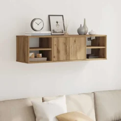 vidaXL Wandkast 101x30x29 cm bewerkt hout artisanaal eikenkleurig