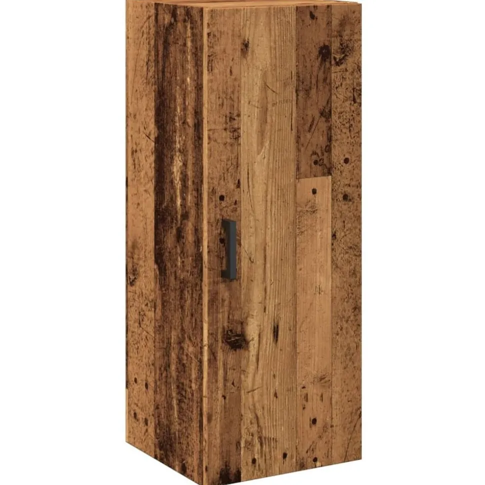 vidaXL Wandkast 34,5x34x90 cm bewerkt hout oud houtkleur