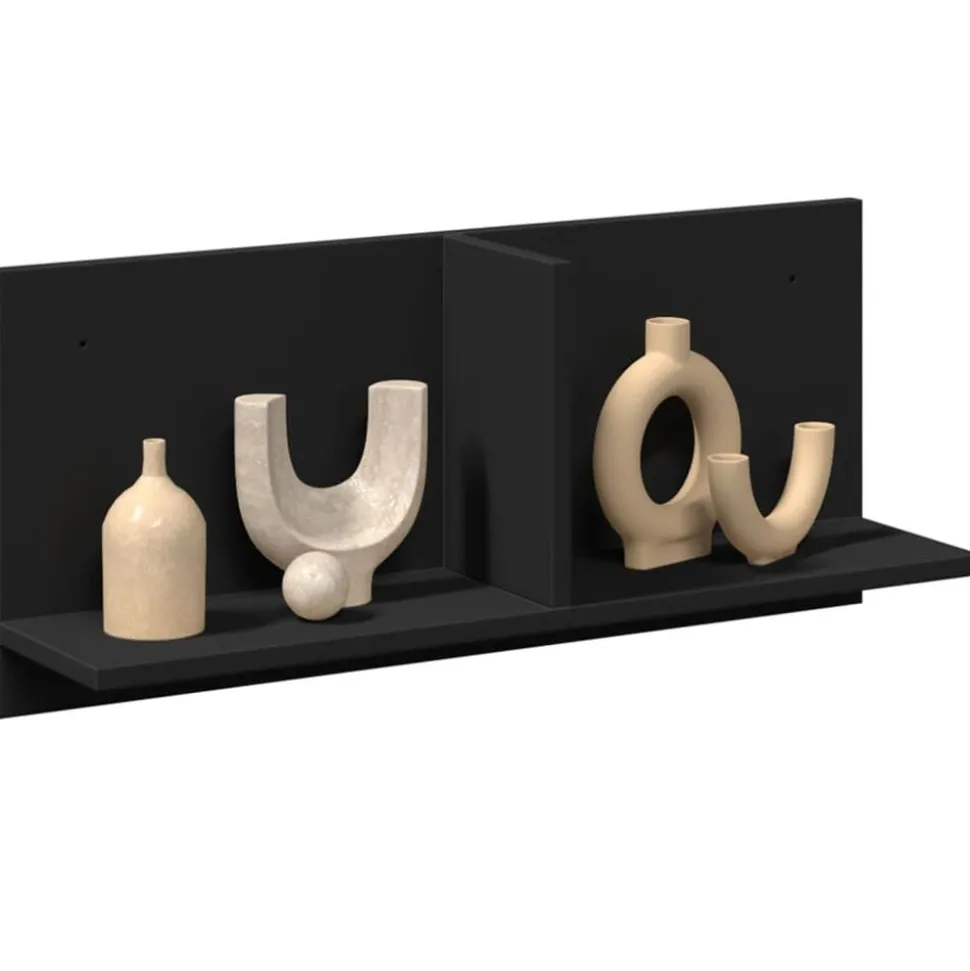 vidaXL Wandkast 70x16,5x30 cm bewerkt hout zwart