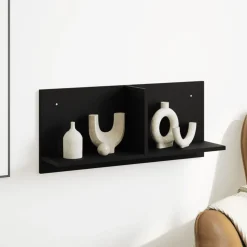 vidaXL Wandkast 70x16,5x30 cm bewerkt hout zwart