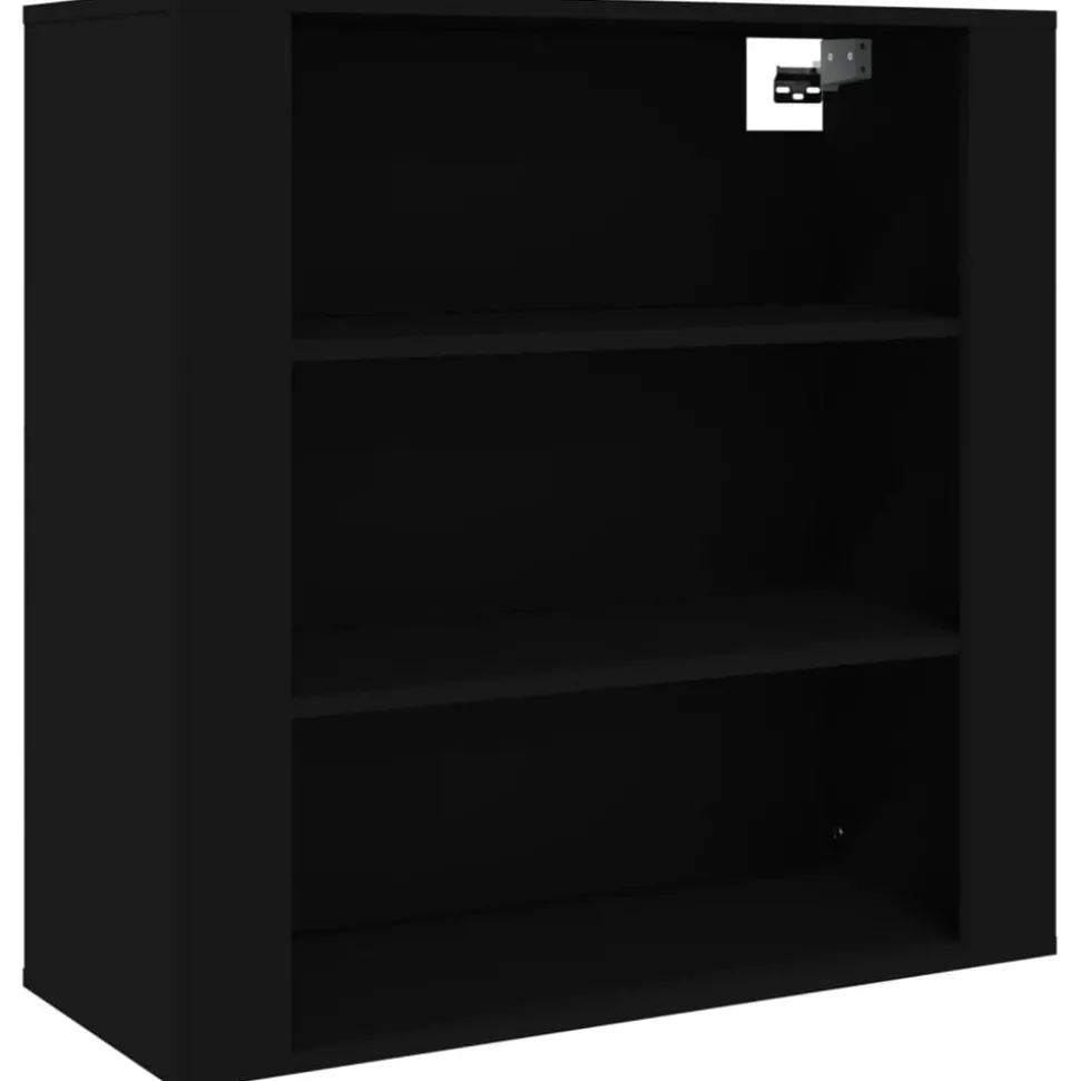 vidaXL Wandkast 80x33x80 cm bewerkt hout zwart