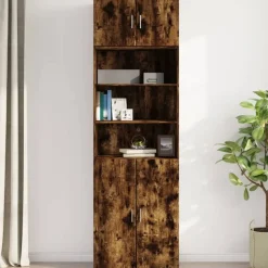 vidaXL Wandkast 70x42,5x40 cm bewerkt hout gerookt eikenkleurig