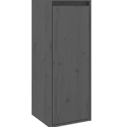 vidaXL Wandkast 30x30x80 cm massief grenenhout grijs