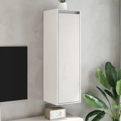 vidaXL Wandkast 30x30x100 cm massief grenenhout wit