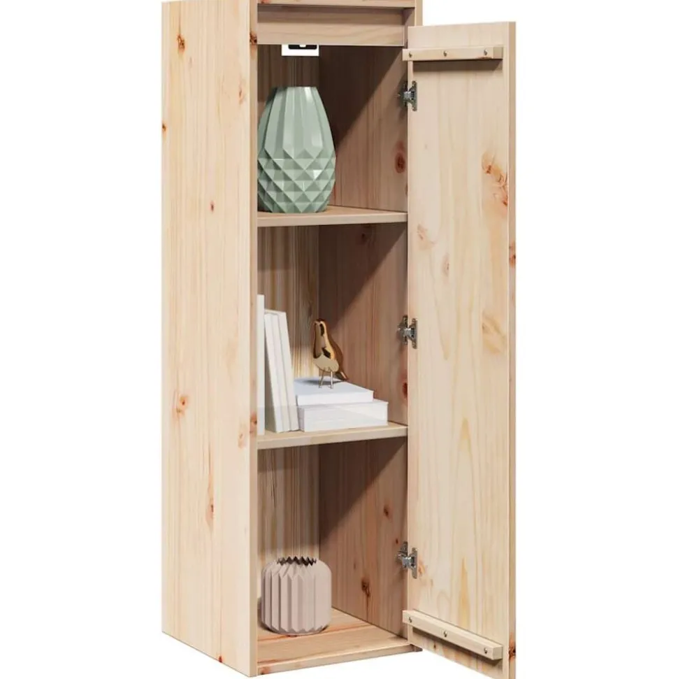 vidaXL Wandkast 30x30x100 cm massief grenenhout