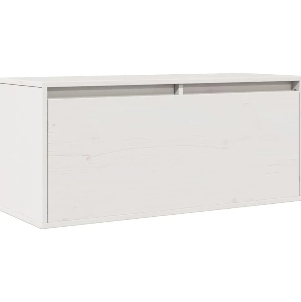 vidaXL Wandkast 80x30x35 cm massief grenenhout wit