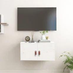 vidaXL Wandkast 60x30x30 cm massief grenenhout wit