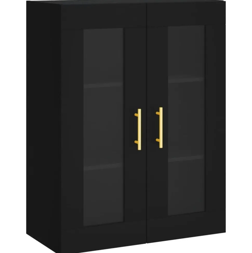 vidaXL Wandkast 69,5x34x90 cm zwart