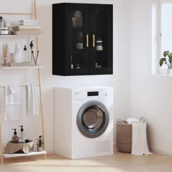 vidaXL Wandkast 69,5x34x90 cm zwart