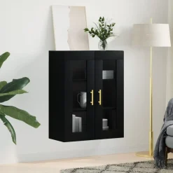 vidaXL Wandkast 69,5x34x90 cm zwart