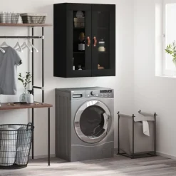 vidaXL Wandkast 69,5x34x90 cm zwart