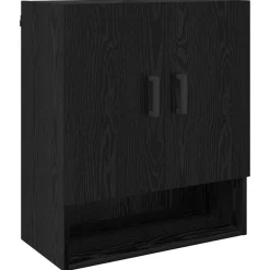 vidaXL Wandkast Zwart eiken 60 x 31 x 70 cm Bewerkt hout