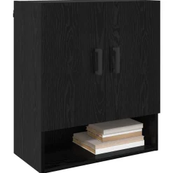 vidaXL Wandkast Zwart eiken 60 x 31 x 70 cm Bewerkt hout