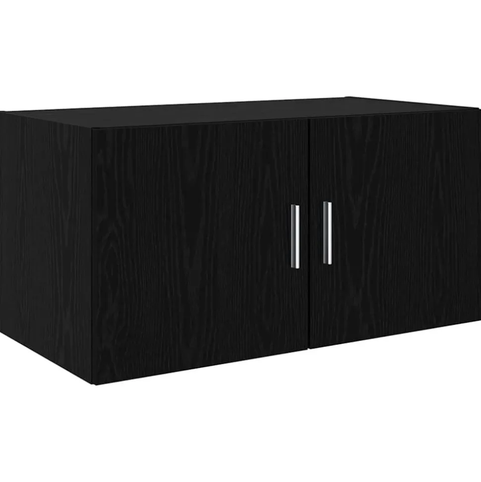 vidaXL Wandkast Zwart eiken 80 x 42.5 x 40 cm Bewerkt hout