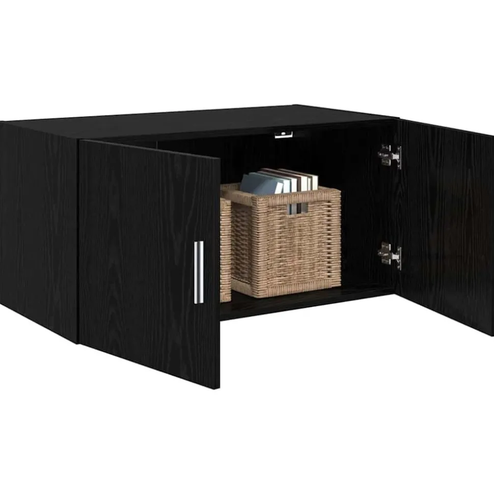 vidaXL Wandkast Zwart eiken 80 x 42.5 x 40 cm Bewerkt hout