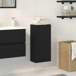 vidaXL Wandkast zwart eiken 32x20x67 cm bewerkt hout