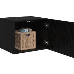 vidaXL Wandkast Zwart eiken 50 x 42.5 x 40 cm Bewerkt hout