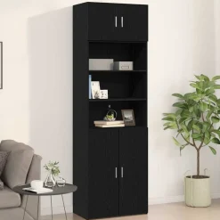 vidaXL Wandkast Zwart eiken 70 x 42.5 x 40 cm Bewerkt hout