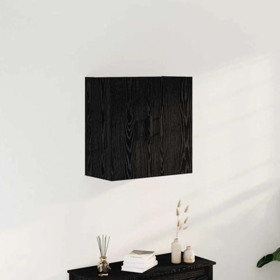 vidaXL Wandkast Zwart Eiken 60 x 31 x 60 cm Bewerkt hout