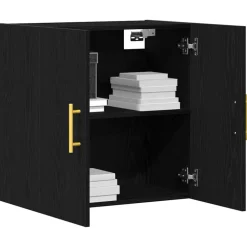 vidaXL Wandkast Zwart Eiken 60 x 31 x 70 cm Bewerkt hout