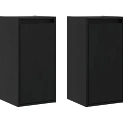 vidaXL Wandkasten 2 st 30x30x60 cm massief grenenhout zwart
