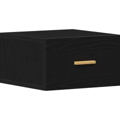 vidaXL Wandkastje met lade Zwart Eiken 35 x 35 x 20 cm Bewerkt hout