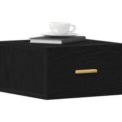 vidaXL Wandkastje met lade Zwart Eiken 35 x 35 x 20 cm Bewerkt hout