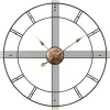 vidaXL Wandklok Ø60 cm ijzer zwart