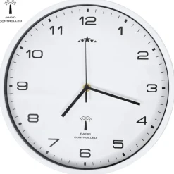 vidaXL Wandklok met quartz uurwerk radiogestuurd 31 cm wit