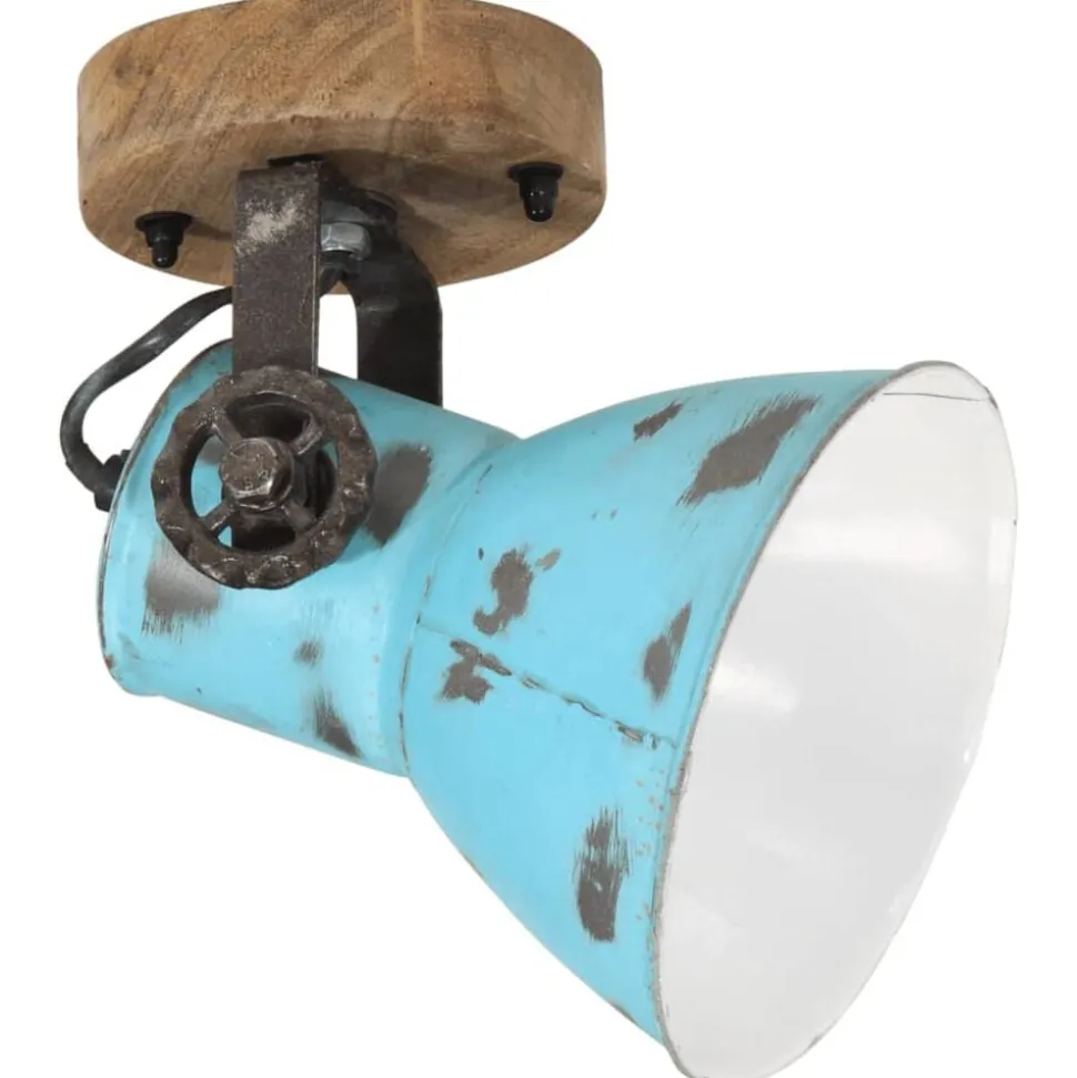 vidaXL Wandlamp 25 W E27 11,5x11,5x25 cm verweerd blauw